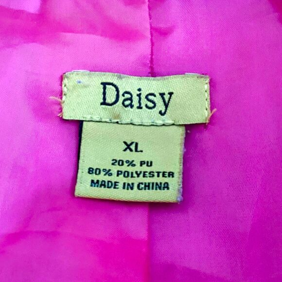 Daisy Women's Varsity Patch Casual Bomber Jacket in Pink/Multi  XL - Picture 7 of 9
